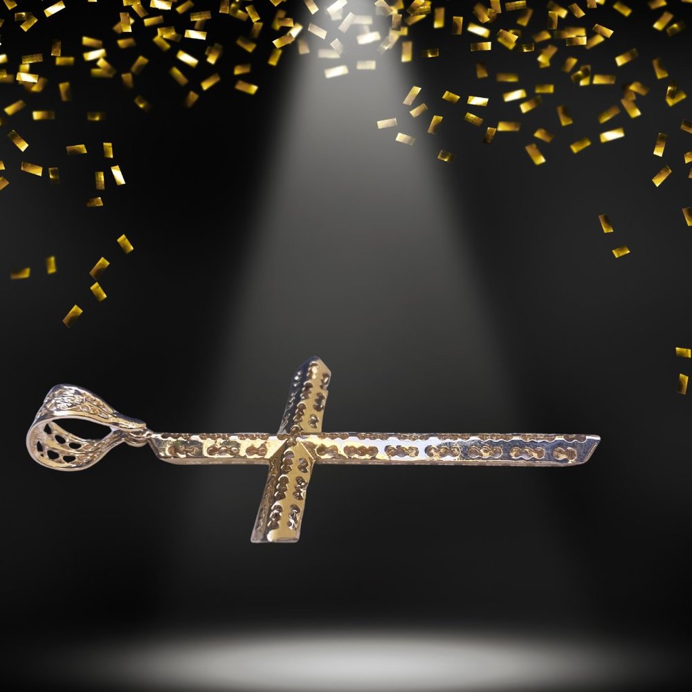 Mens Gold Cross Pendant 14K Gold Medium Cross Pendant For Women Men Fine Jewelry